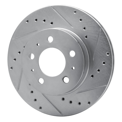 DFC Brake Rotor - Drilled and Slotted - Silver 631-56012L