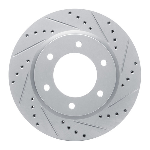 DFC Brake Rotor - Drilled and Slotted - Silver 631-54275R
