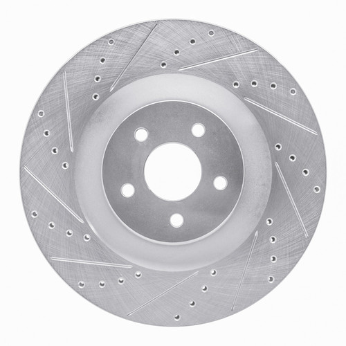 DFC Brake Rotor - Drilled and Slotted - Silver 631-54261L