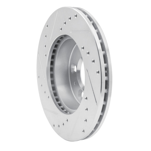 DFC Brake Rotor - Drilled and Slotted - Silver 631-56012R