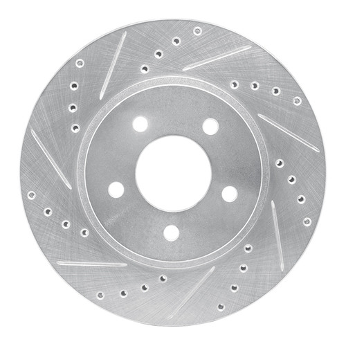 DFC Brake Rotor - Drilled and Slotted - Silver 631-54193L