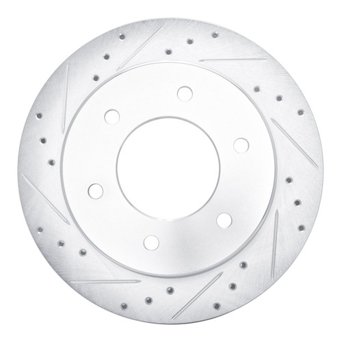 DFC Brake Rotor - Drilled and Slotted - Silver 631-54276L