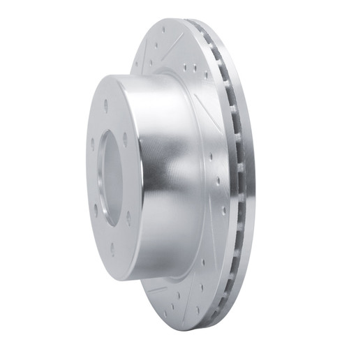 DFC Brake Rotor - Drilled and Slotted - Silver 631-54276L