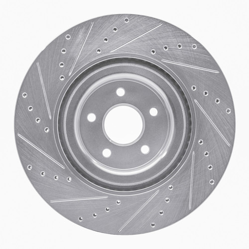 DFC Brake Rotor - Drilled and Slotted - Silver 631-54261R