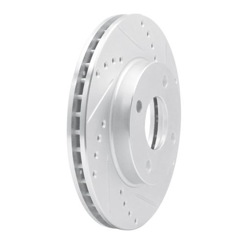 DFC Brake Rotor - Drilled and Slotted - Silver 631-56013R