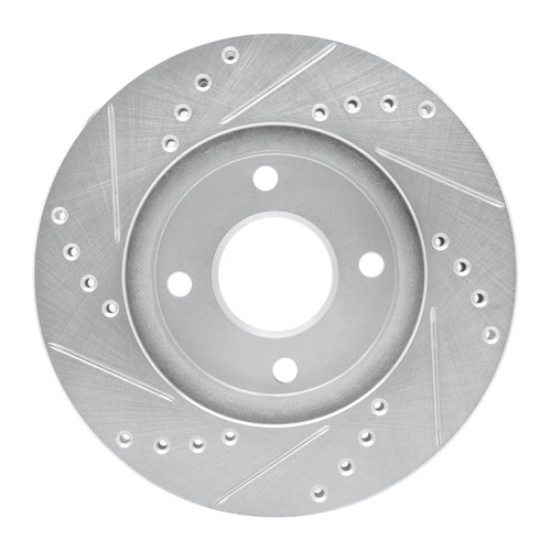 DFC Brake Rotor - Drilled and Slotted - Silver 631-56013R