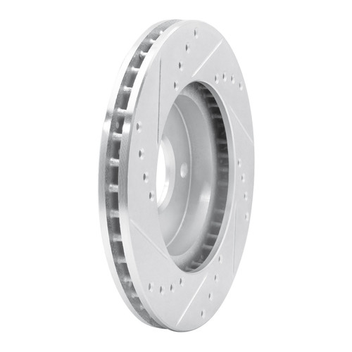 DFC Brake Rotor - Drilled and Slotted - Silver 631-56013R