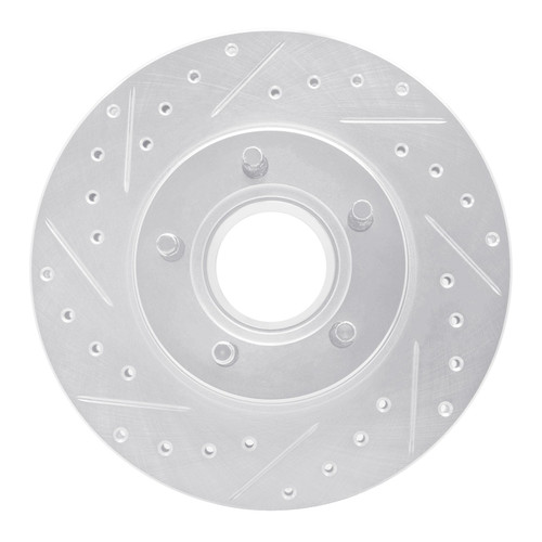 DFC Brake Rotor - Drilled and Slotted - Silver 631-54156L