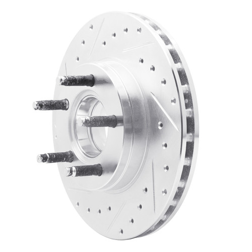DFC Brake Rotor - Drilled and Slotted - Silver 631-54156L