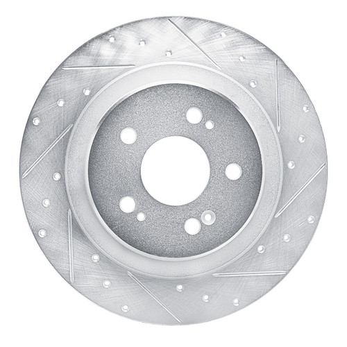 DFC Brake Rotor - Drilled and Slotted - Silver 631-58038R
