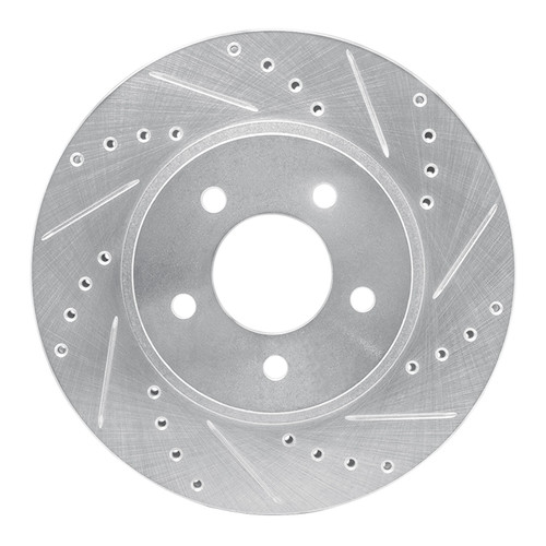 DFC Brake Rotor - Drilled and Slotted - Silver 631-54193R