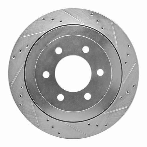 DFC Brake Rotor - Drilled and Slotted - Silver 631-54205R