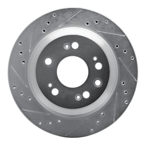 DFC Brake Rotor - Drilled and Slotted - Silver 631-58022L