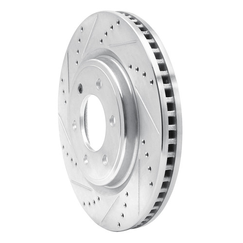 DFC Brake Rotor - Drilled and Slotted - Silver 631-54287L