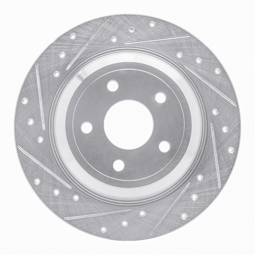 DFC Brake Rotor - Drilled and Slotted - Silver 631-54262L