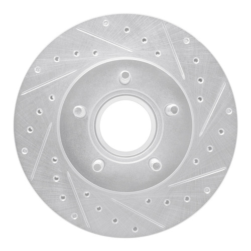 DFC Brake Rotor - Drilled and Slotted - Silver 631-54140R