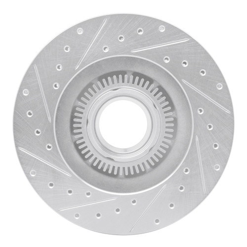 DFC Brake Rotor - Drilled and Slotted - Silver 631-54140R