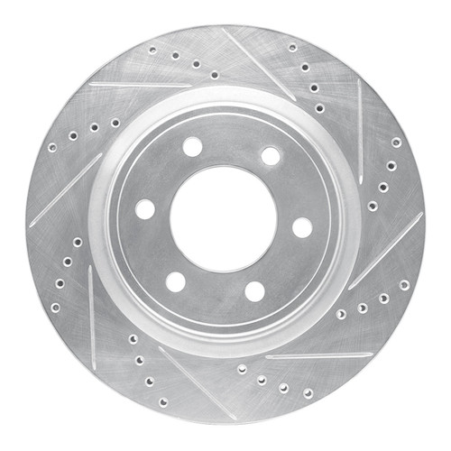 DFC Brake Rotor - Drilled and Slotted - Silver 631-54287R