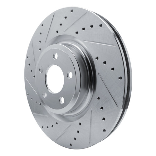 DFC Brake Rotor - Drilled and Slotted - Silver 631-54277L