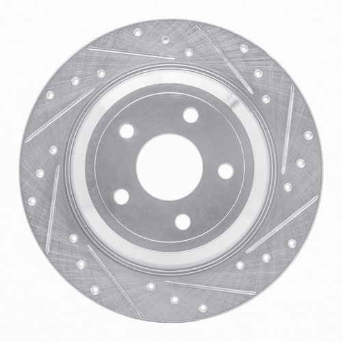 DFC Brake Rotor - Drilled and Slotted - Silver 631-54262R