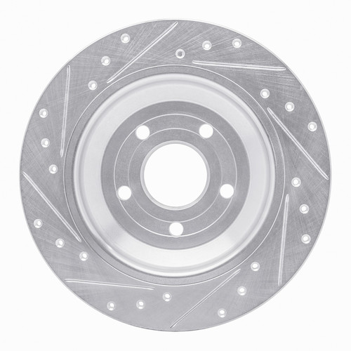 DFC Brake Rotor - Drilled and Slotted - Silver 631-54262R