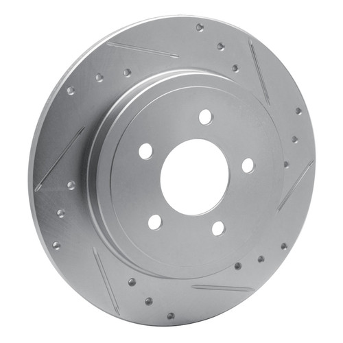 DFC Brake Rotor - Drilled and Slotted - Silver 631-54194R