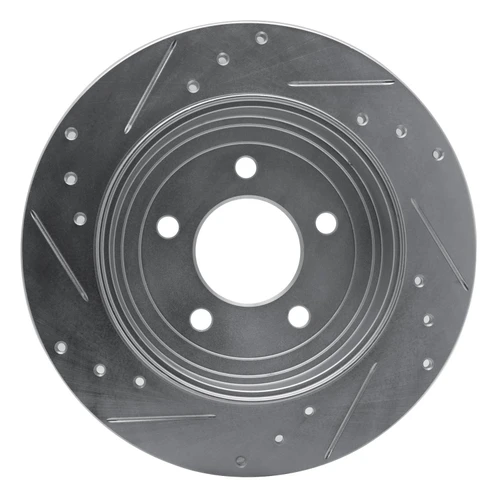 DFC Brake Rotor - Drilled and Slotted - Silver 631-54194R