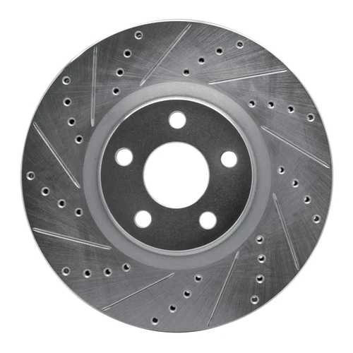 DFC Brake Rotor - Drilled and Slotted - Silver 631-54264L