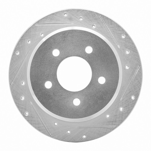 DFC Brake Rotor - Drilled and Slotted - Silver 631-56015R