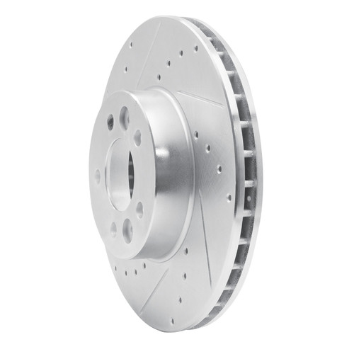 DFC Brake Rotor - Drilled and Slotted - Silver 631-56016L