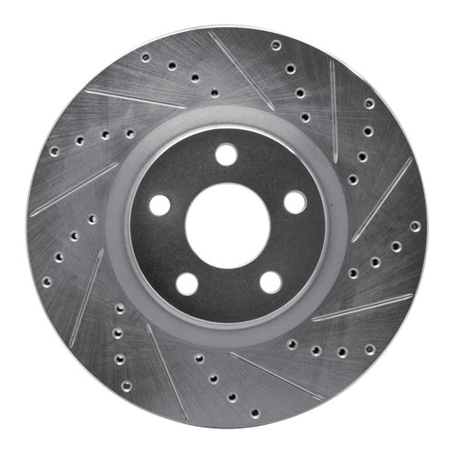 DFC Brake Rotor - Drilled and Slotted - Silver 631-54264R