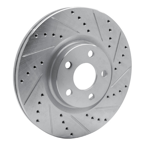 DFC Brake Rotor - Drilled and Slotted - Silver 631-54264R
