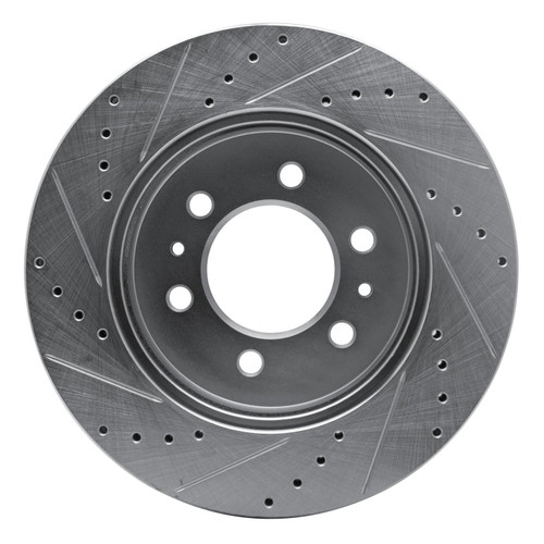DFC Brake Rotor - Drilled and Slotted - Silver 631-54215R