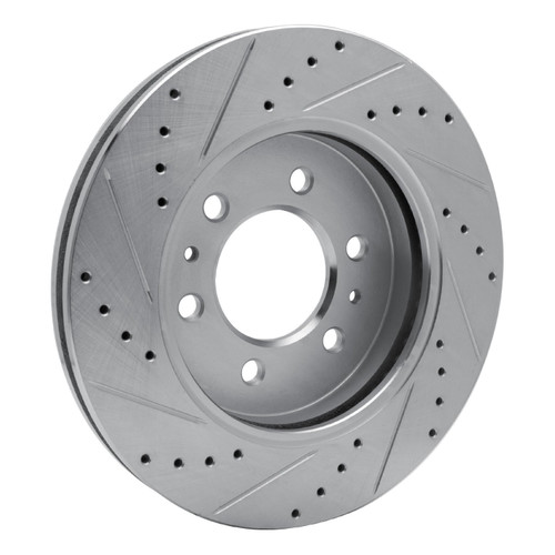 DFC Brake Rotor - Drilled and Slotted - Silver 631-54215R
