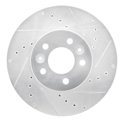DFC Brake Rotor - Drilled and Slotted - Silver 631-56016R