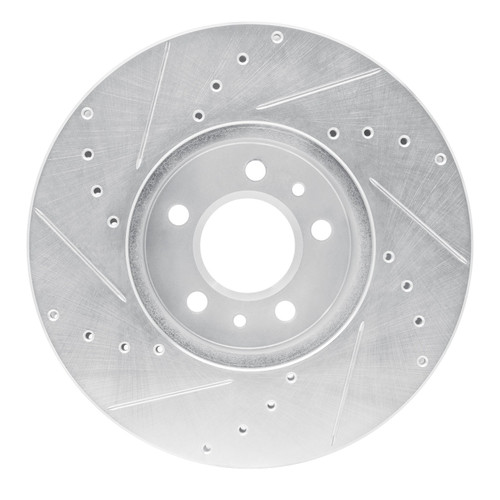 DFC Brake Rotor - Drilled and Slotted - Silver 631-56016R