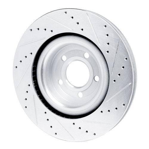 DFC Brake Rotor - Drilled and Slotted - Silver 631-54279L