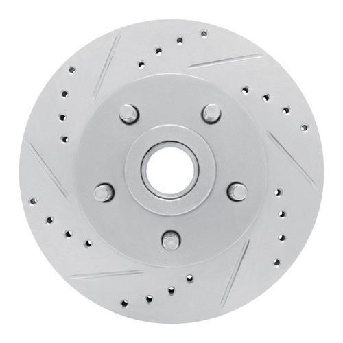 DFC Brake Rotor - Drilled and Slotted - Silver 631-56004L