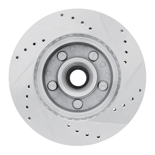 DFC Brake Rotor - Drilled and Slotted - Silver 631-56004L