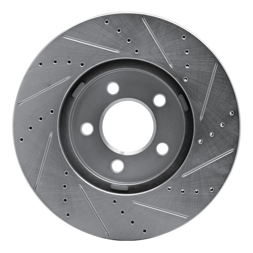 DFC Brake Rotor - Drilled and Slotted - Silver 631-56019L