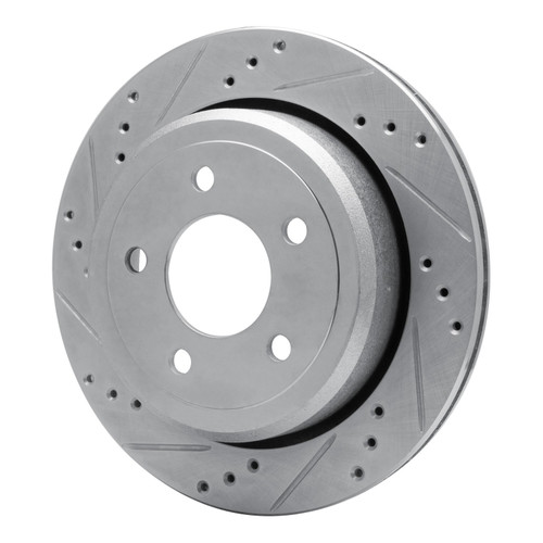 DFC Brake Rotor - Drilled and Slotted - Silver 631-56020L