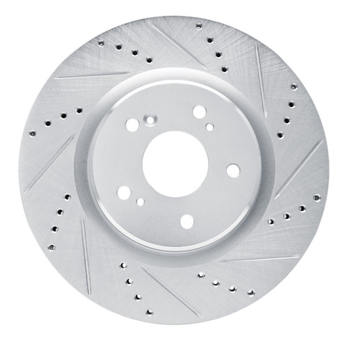 DFC Brake Rotor - Drilled and Slotted - Silver 631-58032R
