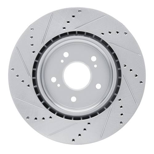 DFC Brake Rotor - Drilled and Slotted - Silver 631-58032R