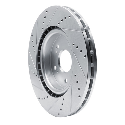 DFC Brake Rotor - Drilled and Slotted - Silver 631-58032R