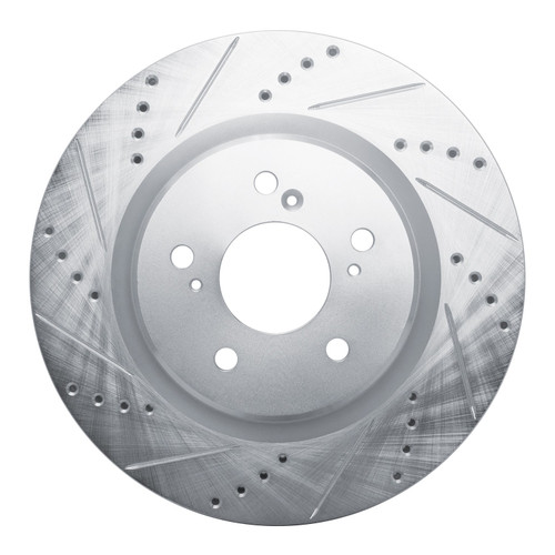 DFC Brake Rotor - Drilled and Slotted - Silver 631-58035L