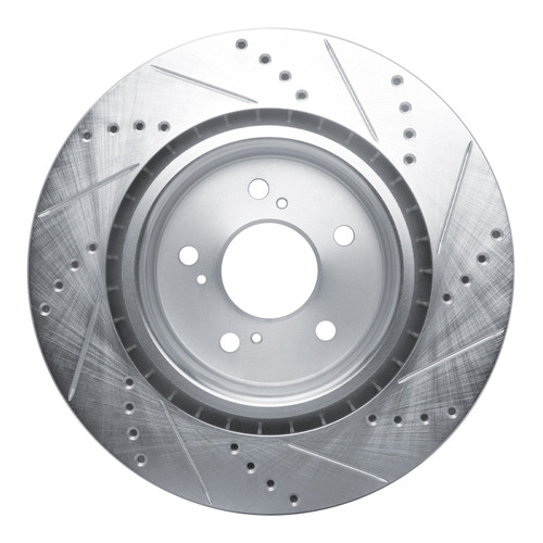 DFC Brake Rotor - Drilled and Slotted - Silver 631-58035L