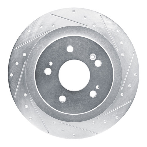 DFC Brake Rotor - Drilled and Slotted - Silver 631-58036R