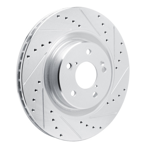 DFC Brake Rotor - Drilled and Slotted - Silver 631-58037R
