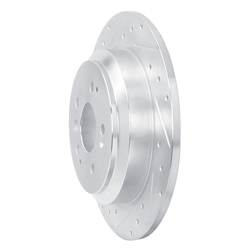 DFC Brake Rotor - Drilled and Slotted - Silver 631-59062L