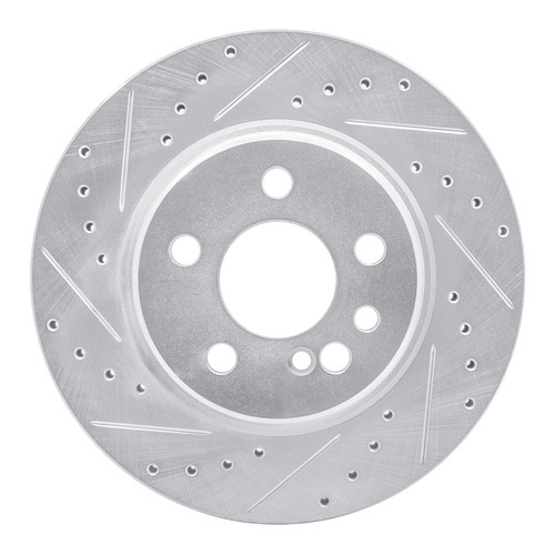 DFC Brake Rotor - Drilled and Slotted - Silver 631-63024L
